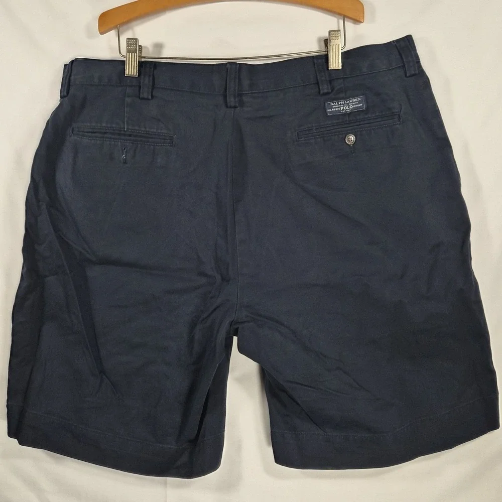 Vintage Polo Ralph Lauren Classic Fit Chino Shorts Men's 38 Navy Blue Cotton